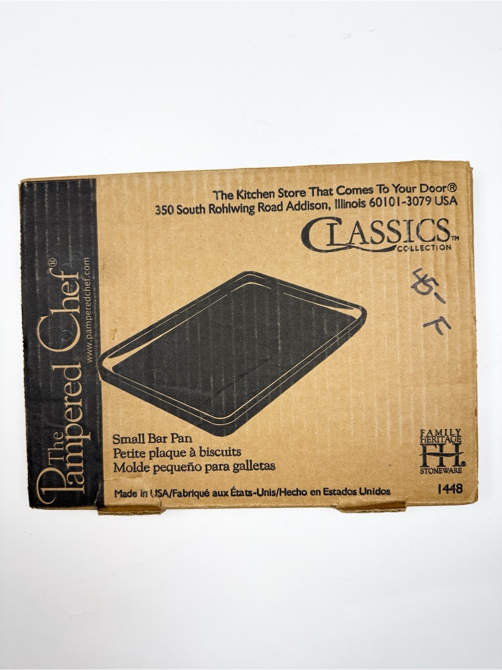 The Pampered Chef Mini Toaster Oven Size Small Stoneware Bar Pan NEW in box
